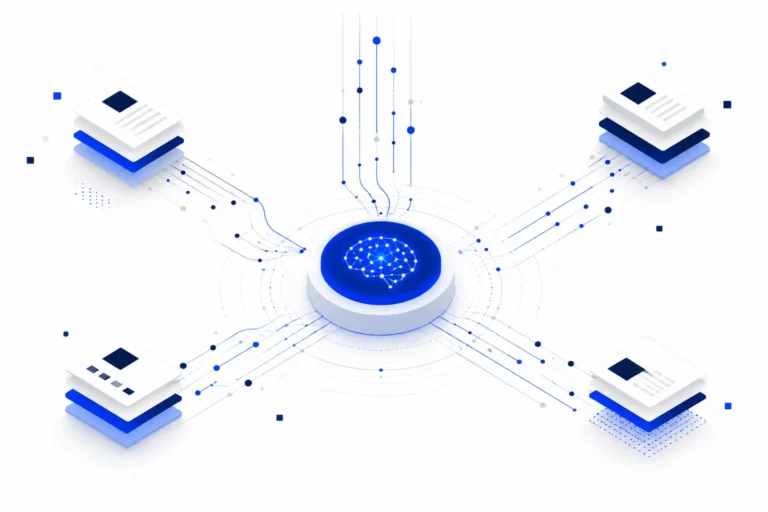 AI system evaluating brand authority signals including editorial references and topical depth to decide which brands to cite